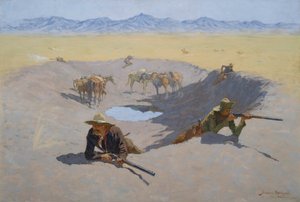 Lucha por la charca de Frederic Remington