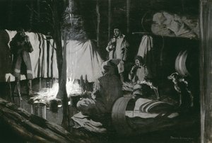 Primer y mejor campamento del viaje, 1895 de Frederic Remington