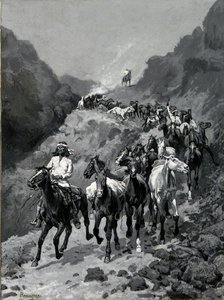 Geronimo y su Banda Regresando de una Incursión a México de Frederic Remington