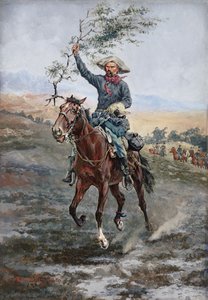 La bandera de tregua en la guerra india de Frederic Remington