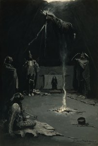 La partida del caballo de medicina (Dios del fuego indio) 1897 de Frederic Remington