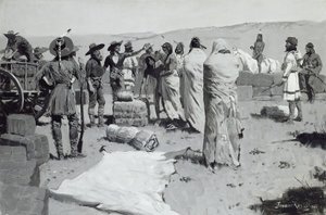 El intérprete saludó al joven, c.1900 de Frederic Remington