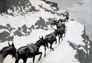 La mula de carga (Un tren de mineral entrando en las minas de plata, Colorado) 1901