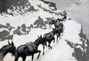 La manada de mulas de Frederic Remington
