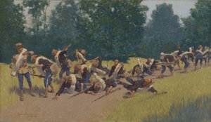 El grito de la metralla en la colina de San Juan, 1898 de Frederic Remington