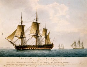 Barco Bien-Aime de Louis Antoine, Conde de Bougainville (1729-1811) de Frederic Roux