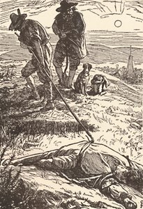 Ilustración de Historia de la Peste de Defoe de Frederic Shields