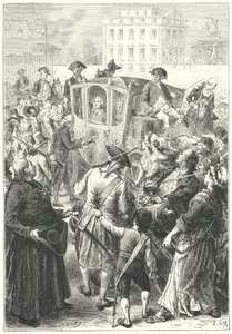 Luis XVI llevado a París después de que la multitud atacara el Palacio de Versalles de Frederic Theodore (after) Lix