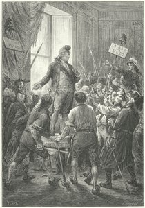Luis XVI de Francia obligado a ponerse un gorro frigio por los sans-culottes tras su invasión del Palacio de las Tullerías de Frederic Theodore (after) Lix