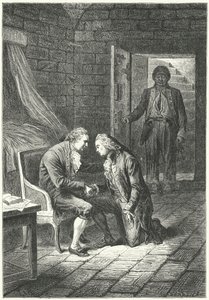 Luis XVI de Francia recibiendo la noticia de su condena por traición de su abogado, Malesherbes