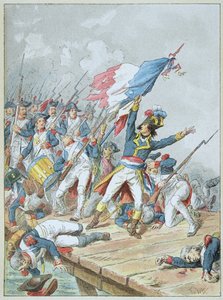 Bonaparte cruzando el puente de Arcole en noviembre de 1796