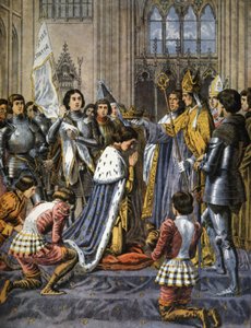 Coronación de Carlos VII de Francia en Reims, hacia 1900 (ilustración) de Frederic Theodore Lix
