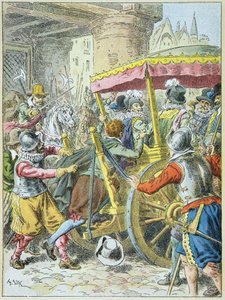 Asesinato del rey Enrique IV por François Ravaillac en la Rue de la Ferronnerie, París, 14 de mayo de Frederic Theodore Lix