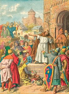 Pedro el Ermitaño predicando la Cruzada de Frederic Theodore Lix