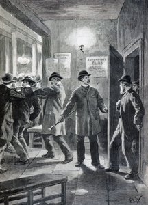 Redada policial en un club anarquista, Londres de Frederic Theodore Lix