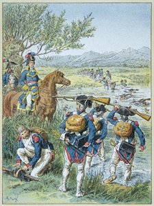 Segunda Batalla de Zúrich - Paso del Lintz en 1799 por el ejército de Massena de Frederic Theodore Lix