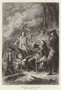 Villars herido en Malplaquet. Claude Louis Hector de Villars, Mariscal de Francia, herido en la Batalla de Malplaquet, Guerra de Sucesión Española de Frederic Theodore Lix