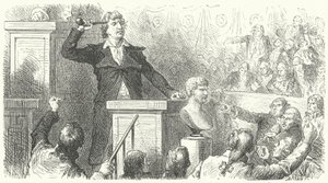 Jean-Paul Marat en la tribuna de la Convención Nacional, 1792 de Frederic Theodore after Lix