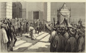 El Jedive saludando la alfombra sagrada en El Cairo antes de su envío a La Meca de Frederic Villiers