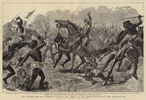 El Sudán, los 19º Húsares cargando contra el enemigo en la Segunda Batalla de Teb, 29 de febrero