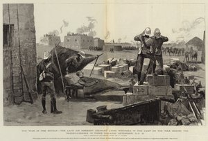 La guerra en Sudán, el difunto Sir Herbert Stewart herido en el campamento en el Nilo durante el reconocimiento en fuerza hacia Metemmeh, 21 de enero