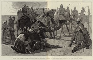 Con el Cuerpo de Camellos de Sarass a Dongola, una parada de la Infantería Montada en el Desierto Nubio de Frederic Villiers