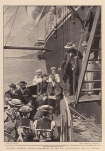 Exiliado, el General Cronje embarcando en el SS Milwaukee hacia Santa Helena