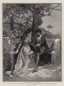 Paolo y Francesca en el Teatro St James, la escena de la lectura de Frederic de Haenen