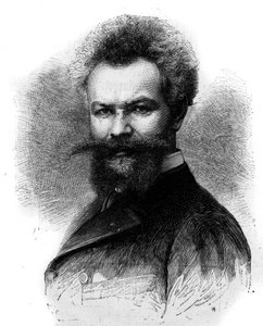 Retrato de Mihaly Munkacsy (1844-1900), pintor húngaro. Grabado en “Le Monde Illustré” n°1306 del 8 de abril de 1882