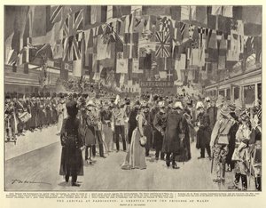 La llegada a Paddington, un saludo de la Princesa de Gales de Frederic de Haenen