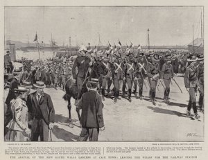 La llegada de los lanceros de Nueva Gales del Sur a Ciudad del Cabo, saliendo del muelle hacia la estación de tren de Frederic de Haenen