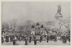 El Funeral del Presidente Faure, la Procesión pasando por la Place de la République de Frederic de Haenen