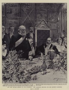 El Banquete del Alcalde en el Guildhall, Lord Salisbury respondiendo por los Ministros de Su Majestad de Frederic de Haenen