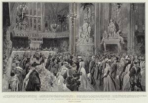 El Almuerzo en el Guildhall, Sus Majestades avanzando por el Salón hacia el Estrado de Frederic de Haenen