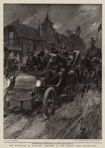 El automóvil en la guerra, oficiales en las maniobras del ejército alemán