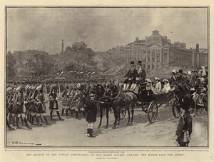 La Revista de los Contingentes Indios en el Desfile de la Guardia de Caballos, el Paso de la Reina de Frederic de Haenen