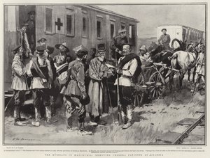 Los rusos en Manchuria, removiendo pacientes de cólera en Kharbia de Frederic de Haenen