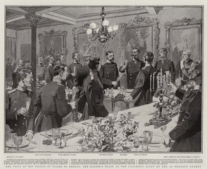 La visita del Príncipe de Gales a Berlín, el brindis del Kaiser en el almuerzo dado por los 1ros Dragones de la Guardia