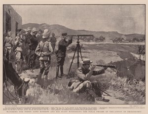 Observando la pelea, Lord Roberts y su personal presenciando las fases finales de la acción de Driefontein de Frederic de Haenen