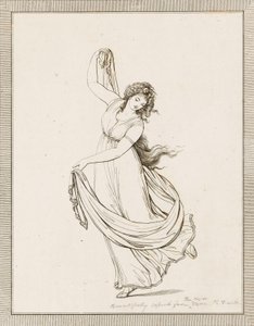 Emma, Lady Hamilton, en una pose clásica, bailando y apoyada sobre su pie derecho de Frederich (after) Rehberg