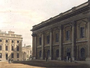 Exterior de la Biblioteca de Christ Church, Peckwater, ilustración de la 