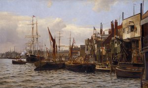 El río en Limehouse, c. 1890 de Frederick A Winkfield