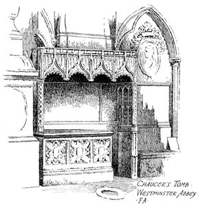 Tumba de Chaucer, Abadía de Westminster, Londres, 1912