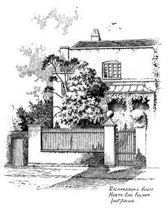 Casa de Samuel Richardson, North End, Fulham, Londres, 1912 de Frederick Adcock