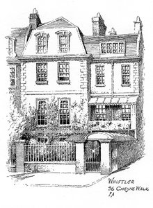 Casa de Whistler, 96 Cheyne Walk, Chelsea, Londres, 1912 de Frederick Adcock