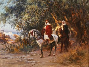 Árabes a caballo de Frederick Arthur Bridgman