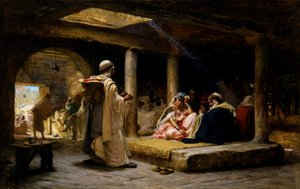 Café en Biskra, Argelia, 1884 de Frederick Arthur Bridgman