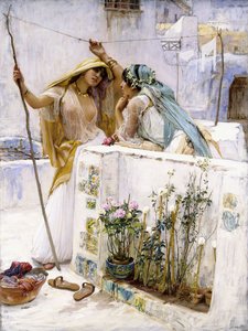 Los vecinos, terrazas de Argel, 1887 de Frederick Arthur Bridgman