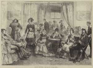 Bocetos de vacaciones, un día lluvioso en un hotel galés de Frederick Barnard