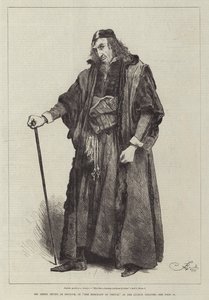 El Sr. Henry Irving como Shylock, en El mercader de Venecia, en el Teatro Lyceum de Frederick Barnard